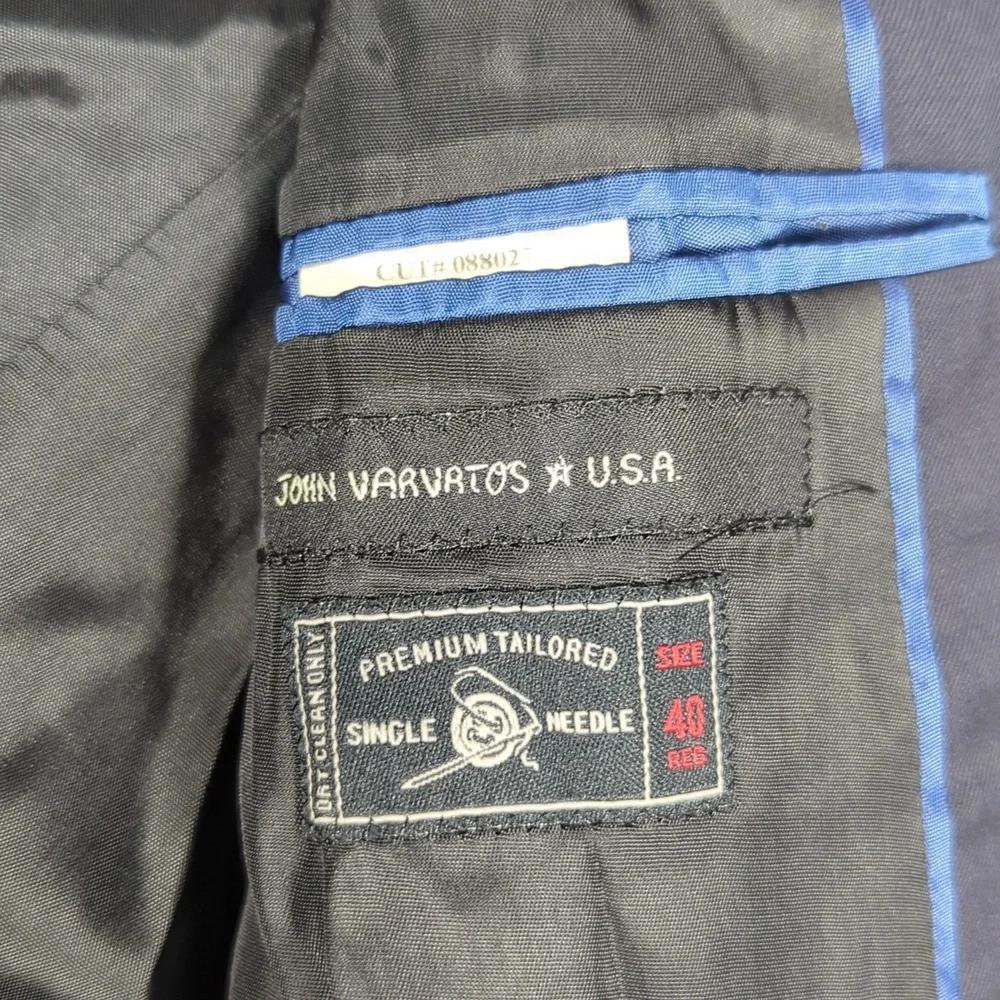 John Varvatos‎ USA Notch Lapel 2-Button Mens Blazer Navy Blue Size 40R